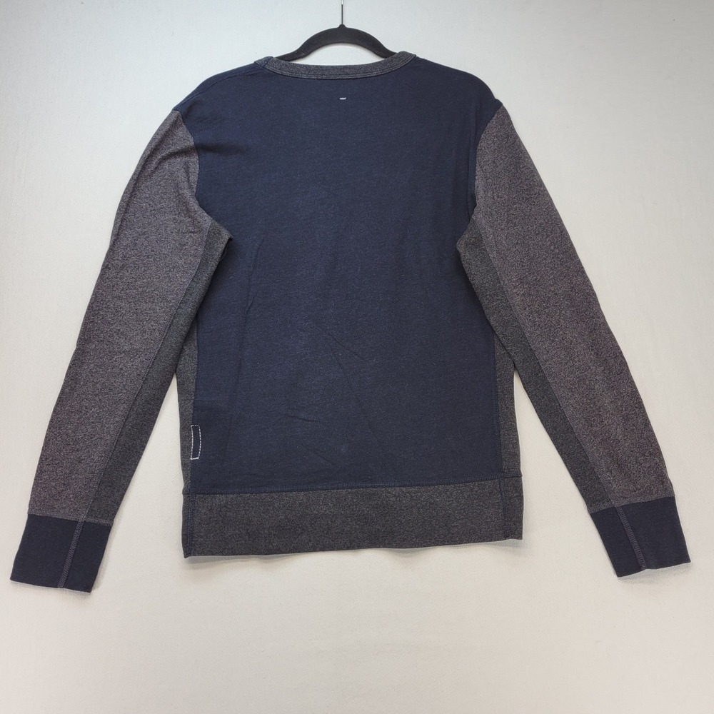 Rag & Bone Crewneck Sweatshirt‎ Mens Medium Blue Gray Colorblock Long Sleeve